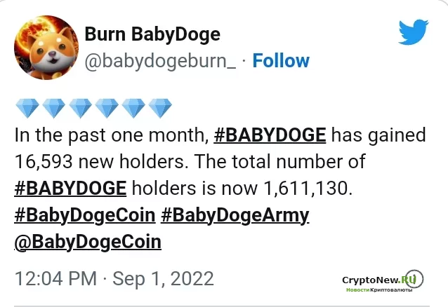 Baby Doge удалось превзойти SHIB по количеству инвесторов.